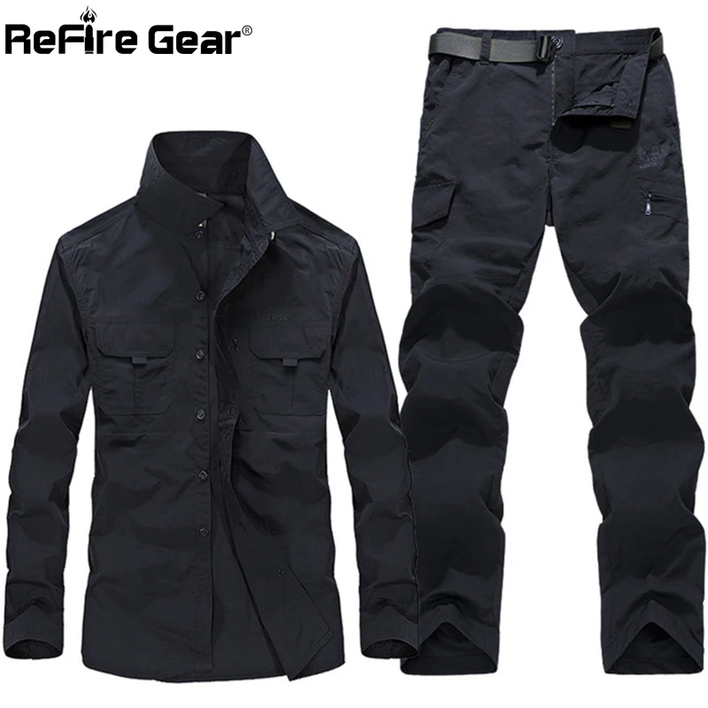 Refire gear Военная тактическая Униформа мужская одежда с несколькими карманами армейские Рубашки Брюки карго рабочие охотничьи комплекты одежды для страйкбола
