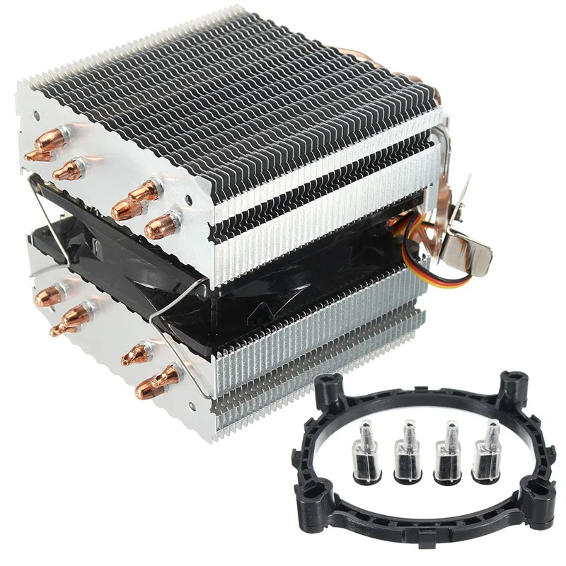 Для Intel LAG 1155 1156 для AMD Socket AM3/AM2 светодиодный синий свет процессор вентилятор 6 xheat трубный компьютер 12V 3Pin охладитель охлаждающий вентилятор радиатора