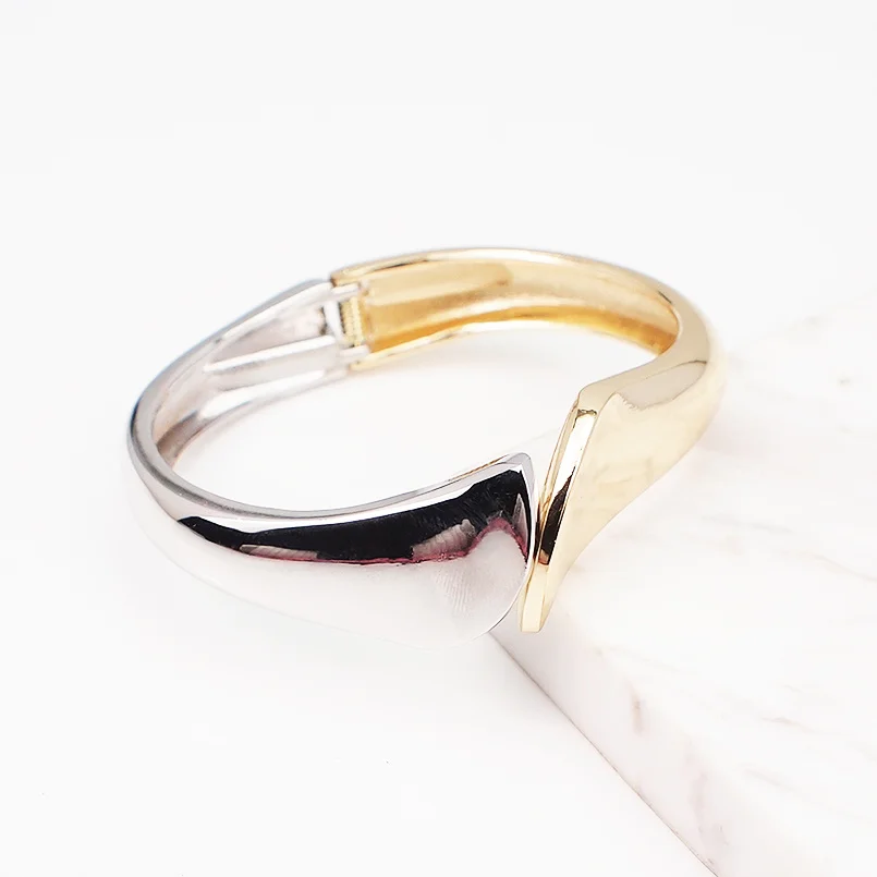 MANILAI, смешанные цвета, сплав, большие браслеты-манжеты для женщин, ювелирные изделия, новые модные металлические массивные браслеты, браслеты, аксессуары - Окраска металла: Gold silver Bracelet