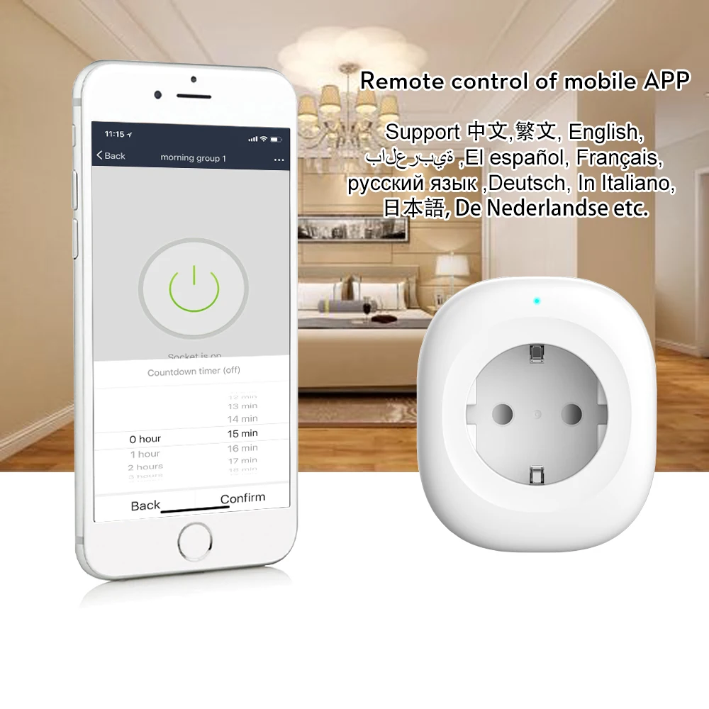 Wi Fi умная розетка ЕС вилка мобильное приложение дистанционное управление