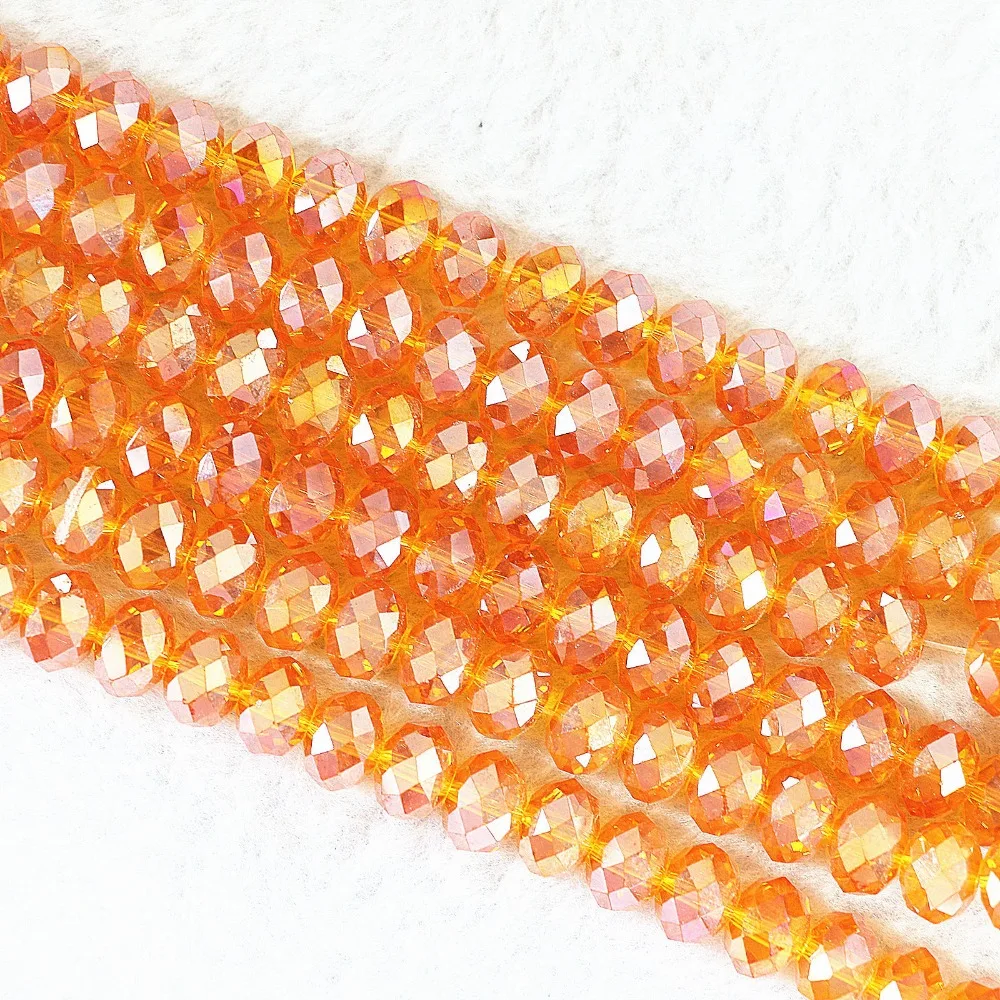 Высокое качество оранжевое красное Хрустальное стекло AB Цвет 3*4 мм 4*6 5*8 8*10