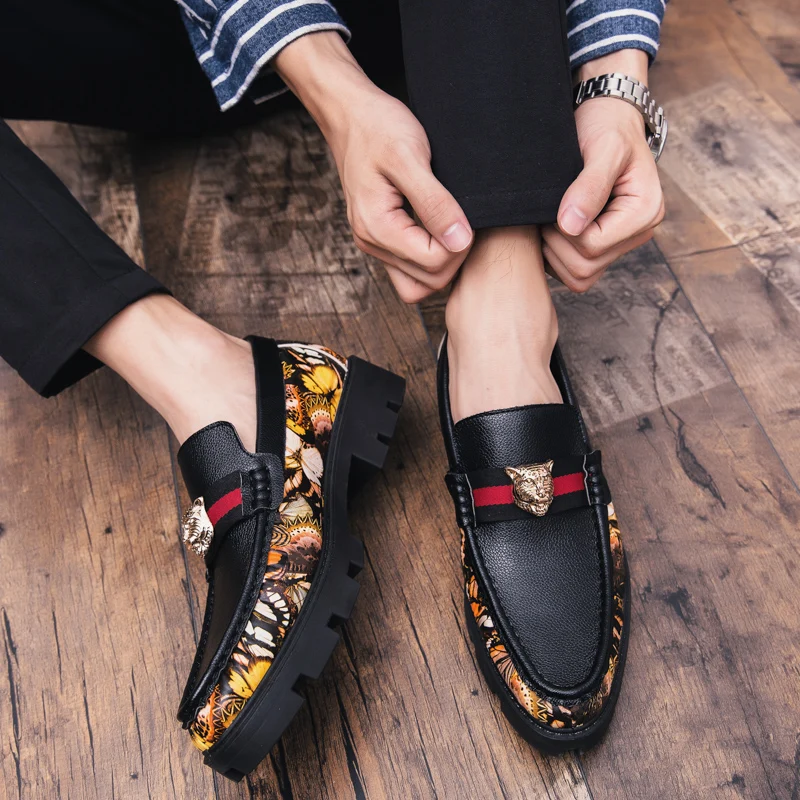 Мужские кожаные лоферы без застежки коричневые Повседневные слипоны удобная