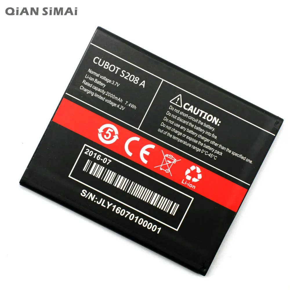 1pcs 100% high quality s208 A 2000mAh Battery For CUBOT S208A Mobile Phone | Мобильные телефоны и аксессуары