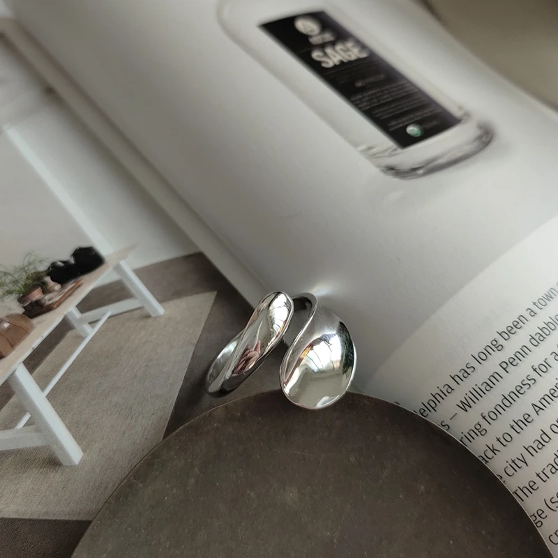 Женские Необычные кольца LouLeur серебряные Простые из стерлингового серебра 925