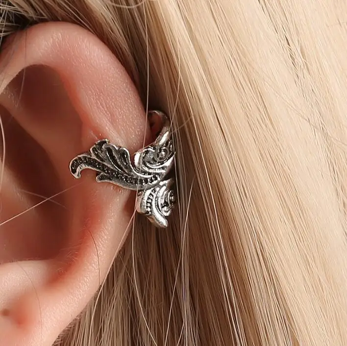 ED 0804 Модные женские креативные серьги-клипсы в стиле ретро панк из сплава