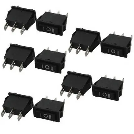 

10 шт./лот AC 16A/250V 20A/125V 3-контактный SPDT вкл/выкл/вкл для крепления на панель лодка кулисный переключатель KCD3 черный