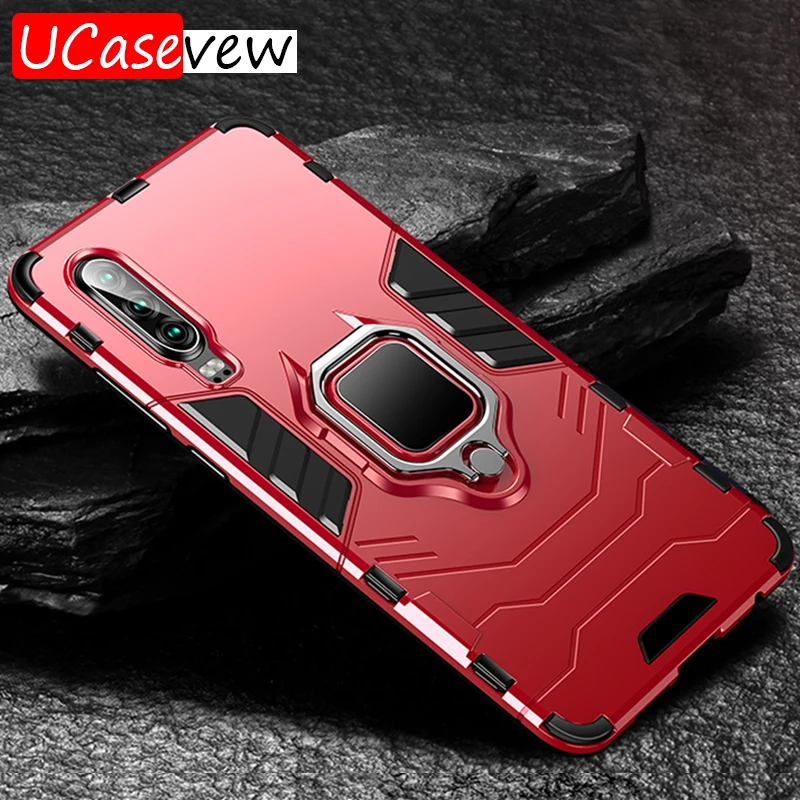 Роскошные Тяжелые кольцо Броня случай для huawei P20 P30 Коврики 20 Pro Чехол телефона Lite