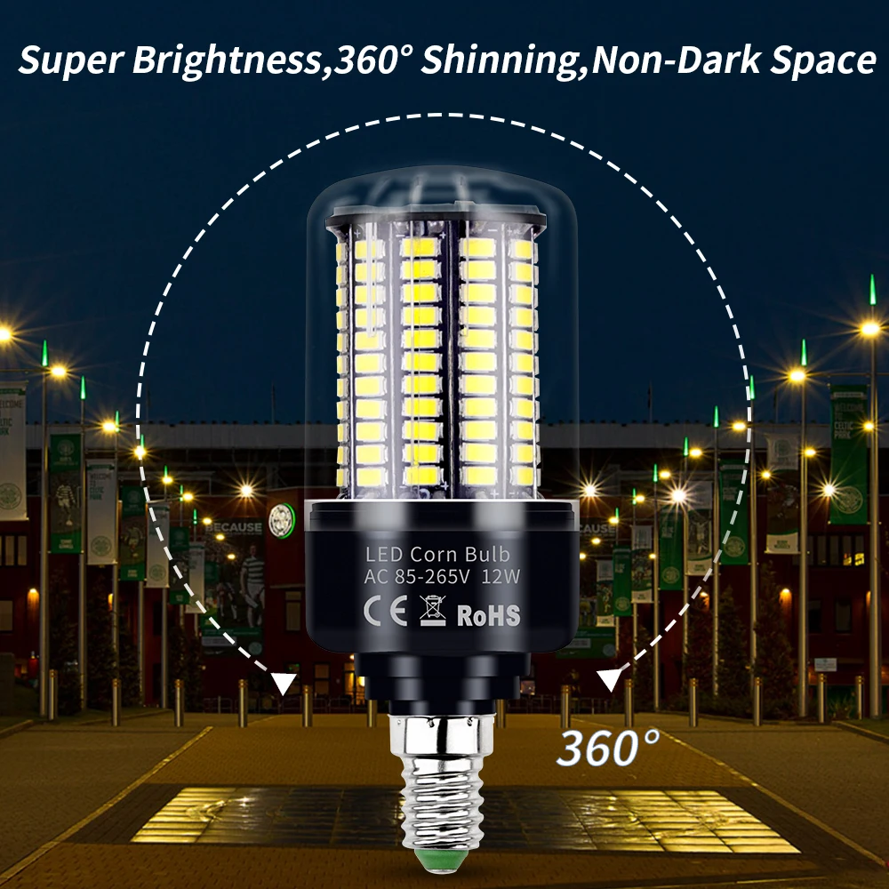 E27 Led Corn Bulb E14 220V Lamp SMD 5736 Light 5W 7W 9W 12W 15W 20W Bombillas 85-265V No Flicker Lights For Living Room | Лампы и