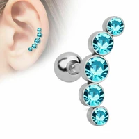 simple crystal rhinestone nose stud stainless piercing stud superfine ear bone needle earrings body jewelry