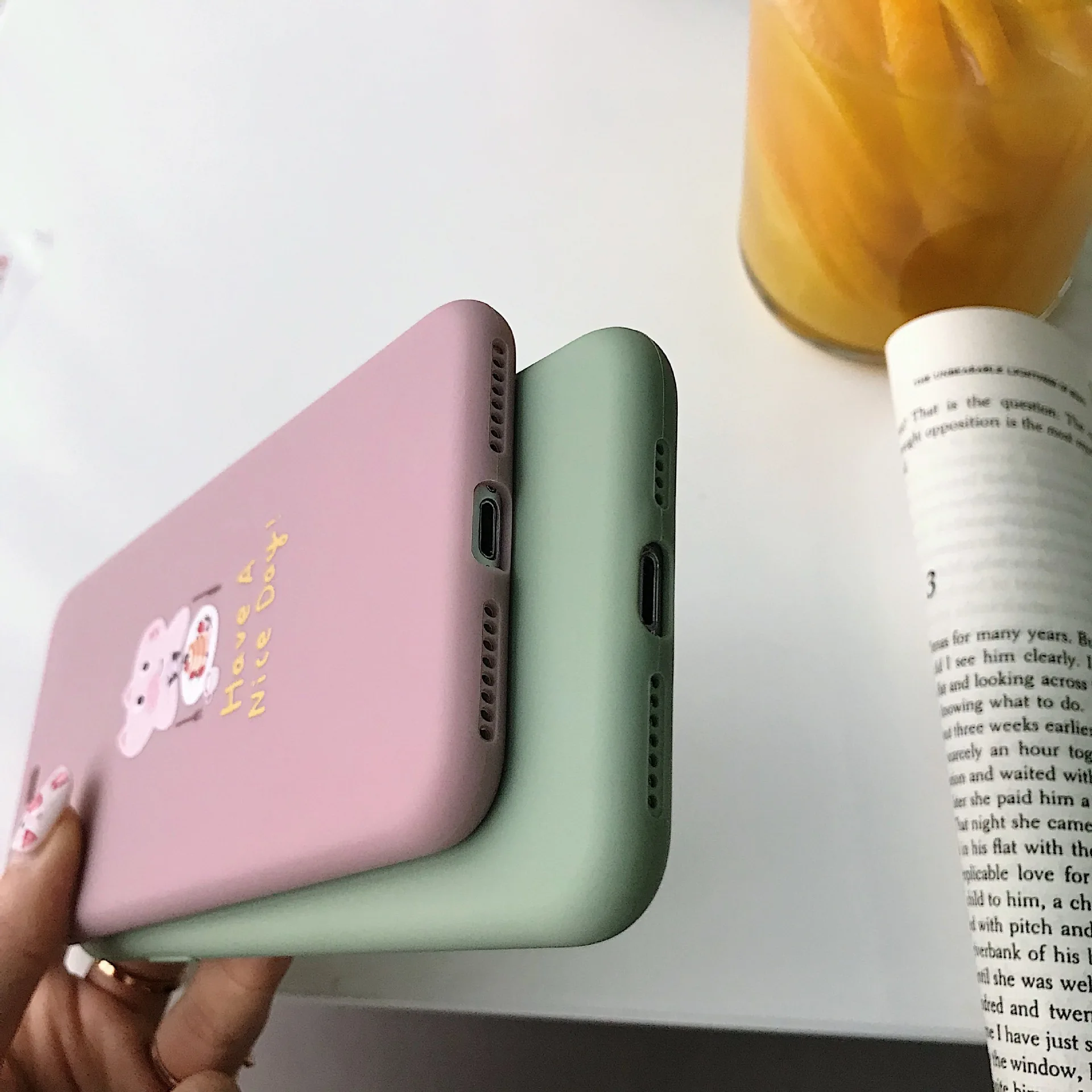 Cute Cartoon Pig&quotHave a Nice Day&quotPhone Case For iPhone X XR XS Max 6 6S 7 8 Plus Matte Soft Silicone Full Back Cover |