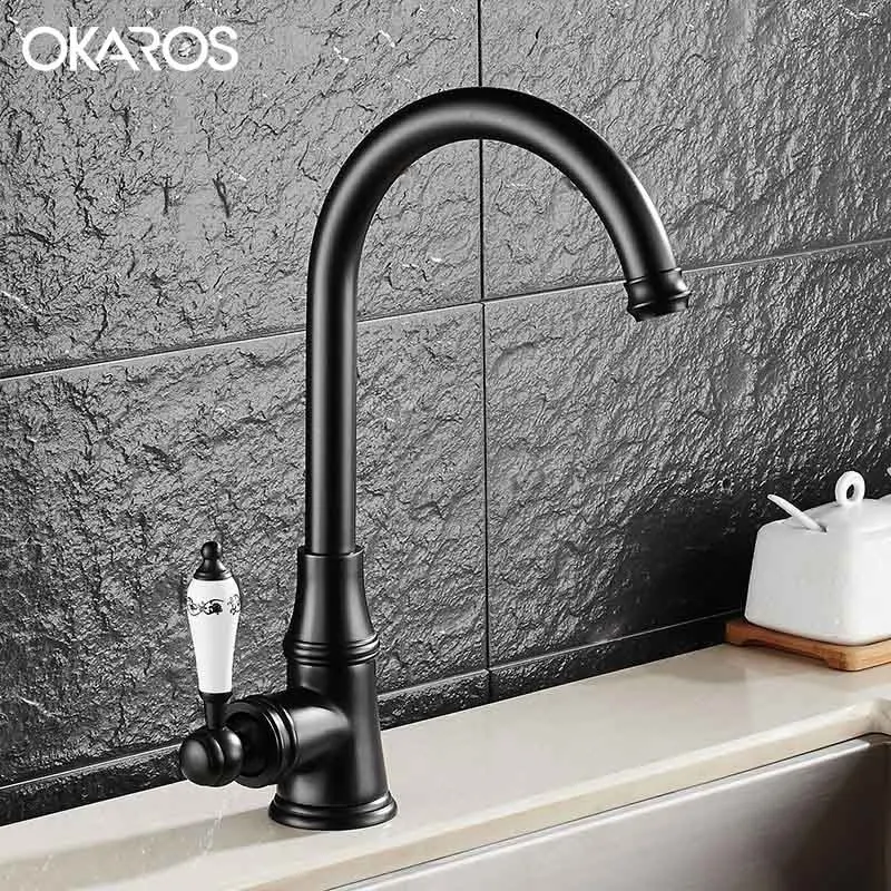 Кухонный Смеситель OKAROS кран для воды с поворотом на 360 градусов из твердой латуни