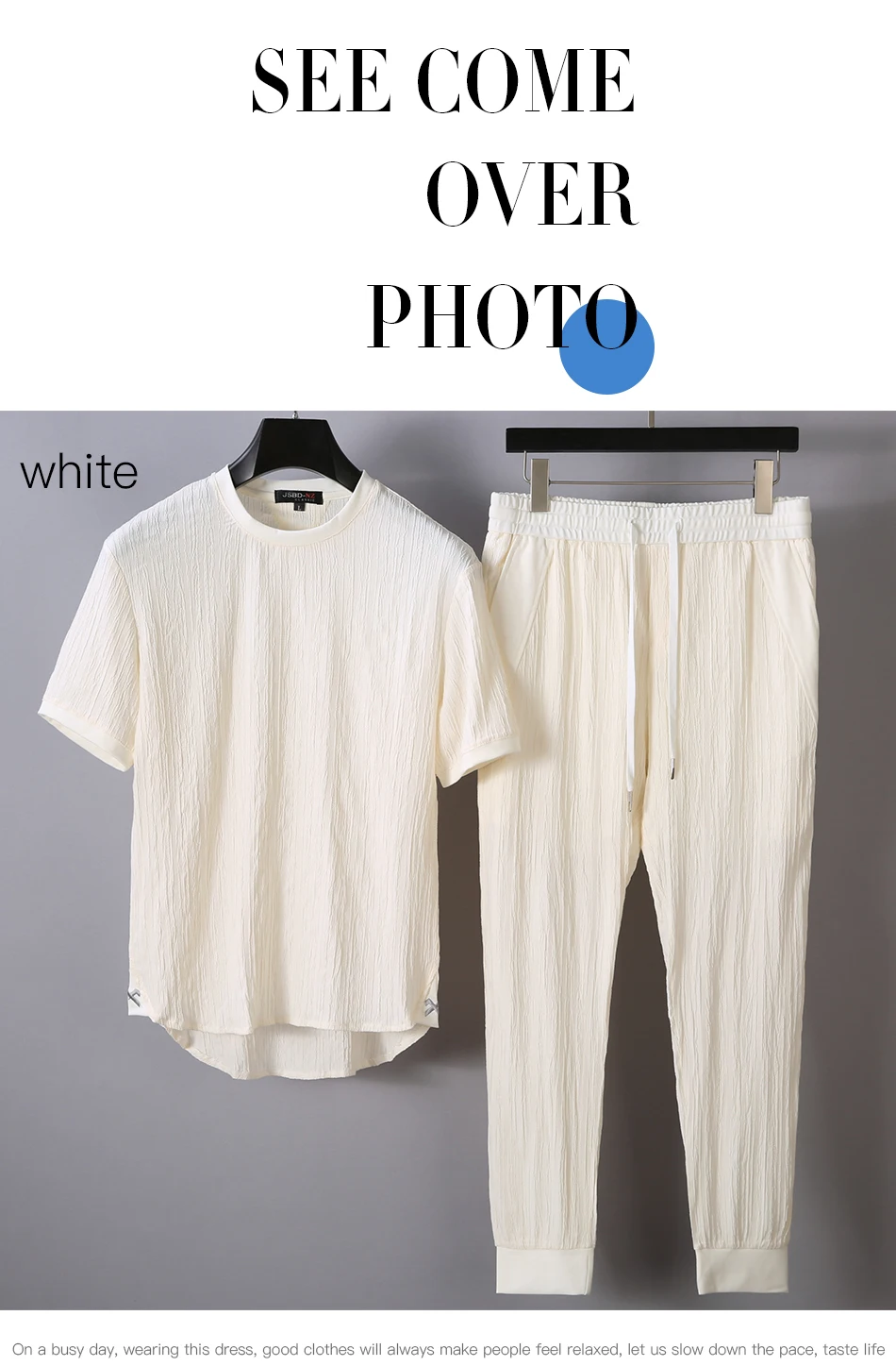 JSBD summer linen set men's casual short-sleeved T-shirt men's summer cotton and linen Chinese style thin men's fashion new