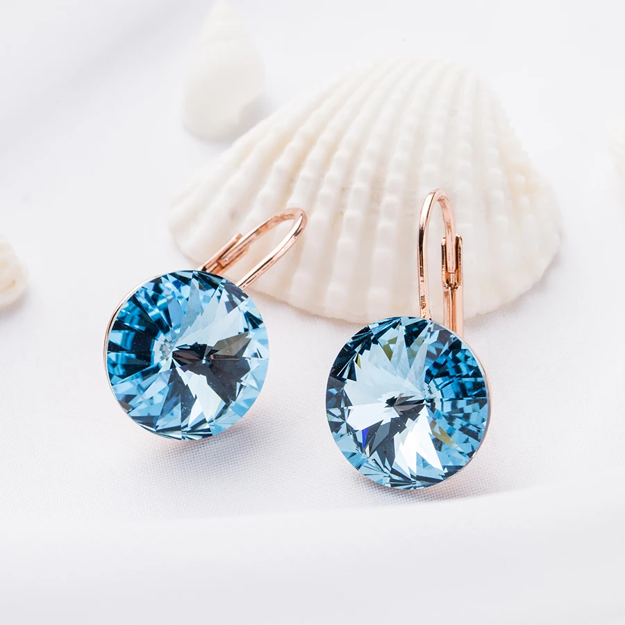 MALANDA брендовые круглые серьги гвоздики Bella для женщин с кристаллами Swarovski новые