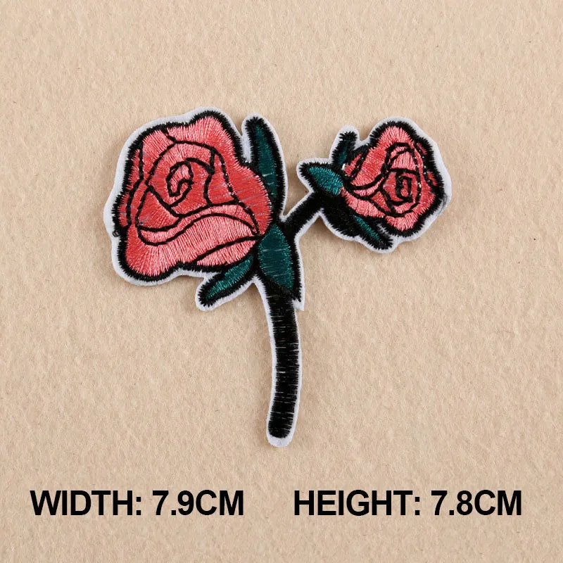 1 шт. верхние патчи с железным швом Красная роза цветок вышивка патч мотив