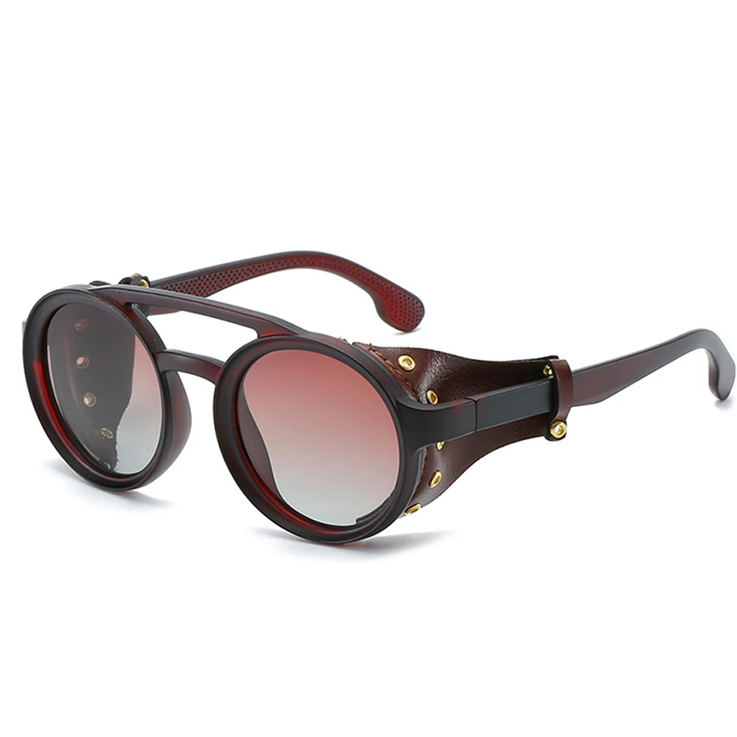 Винтажные мужские круглые солнцезащитные очки в стиле стимпанк брендовые