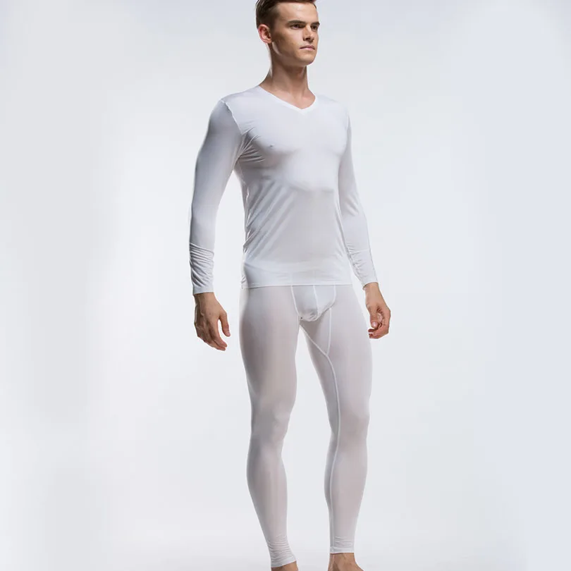 Мужское одноцветное нижнее белье подштанники с низкой посадкой тонкое