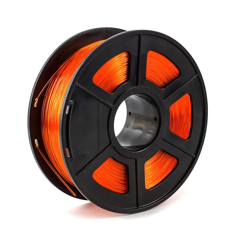 Transparent Orange 3D-принтеры накаливания гибкие 1,75 мм 1 кг/2.2lbs Пластик нити расходных материалов PETG Материал для 3D-принтеры - Цвет: Transparent Orange