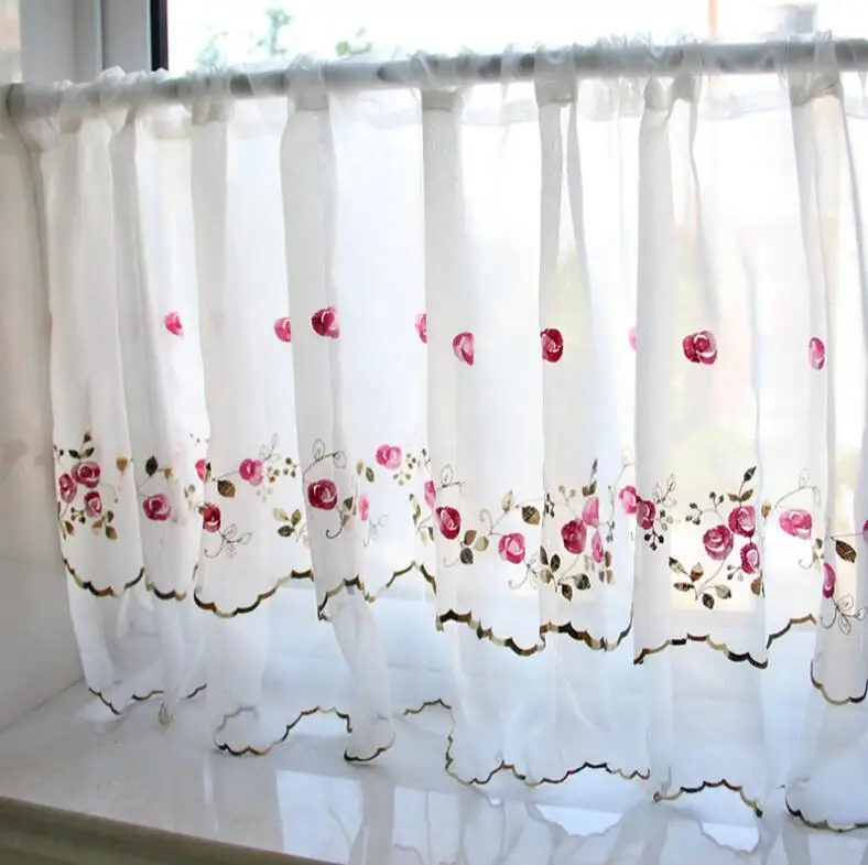 Двухслойная Цветочная римская занавеска тюль горячая Распродажа кофейная для