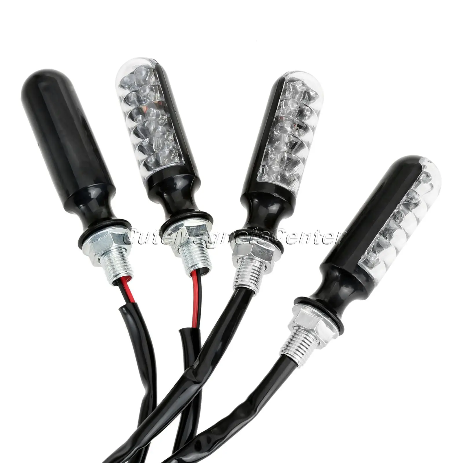 4 шт. мотоциклетные поворота Универсальный мотоцикл черный индикатор мигалка