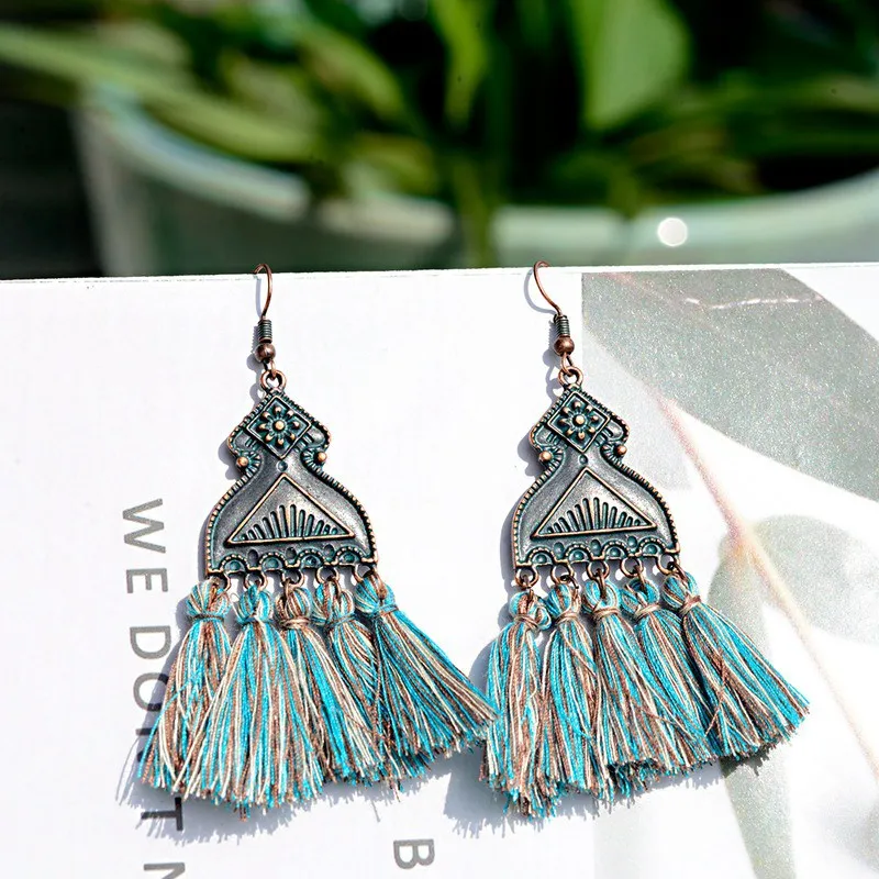 Женские серьги с кисточками Jhumka классические длинные серьги-подвески в