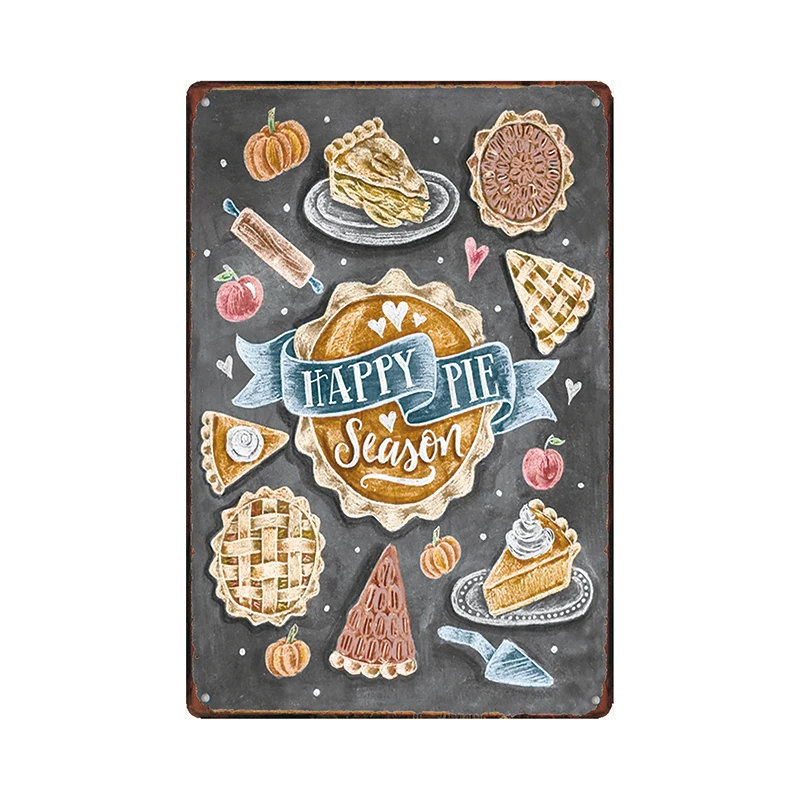 Металлическая живопись сезон счастливого пирога настенный художественный