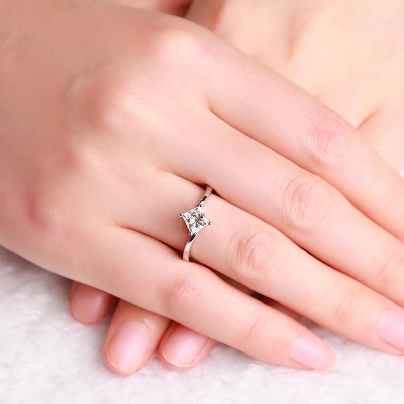 ZOCAI натуральное 0 30 карат бриллиантовое кольцо принцессы с бриллиантом для