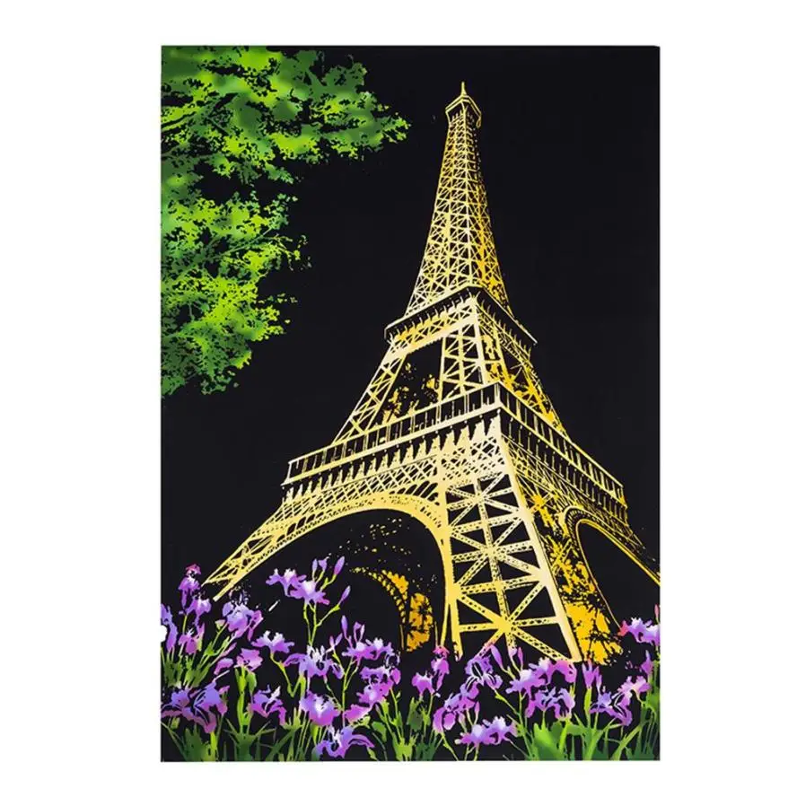 

kids can create colorful art Magic Scratch Art Painting Paper With Drawing Stick Kids Toy 8K 2qw0628