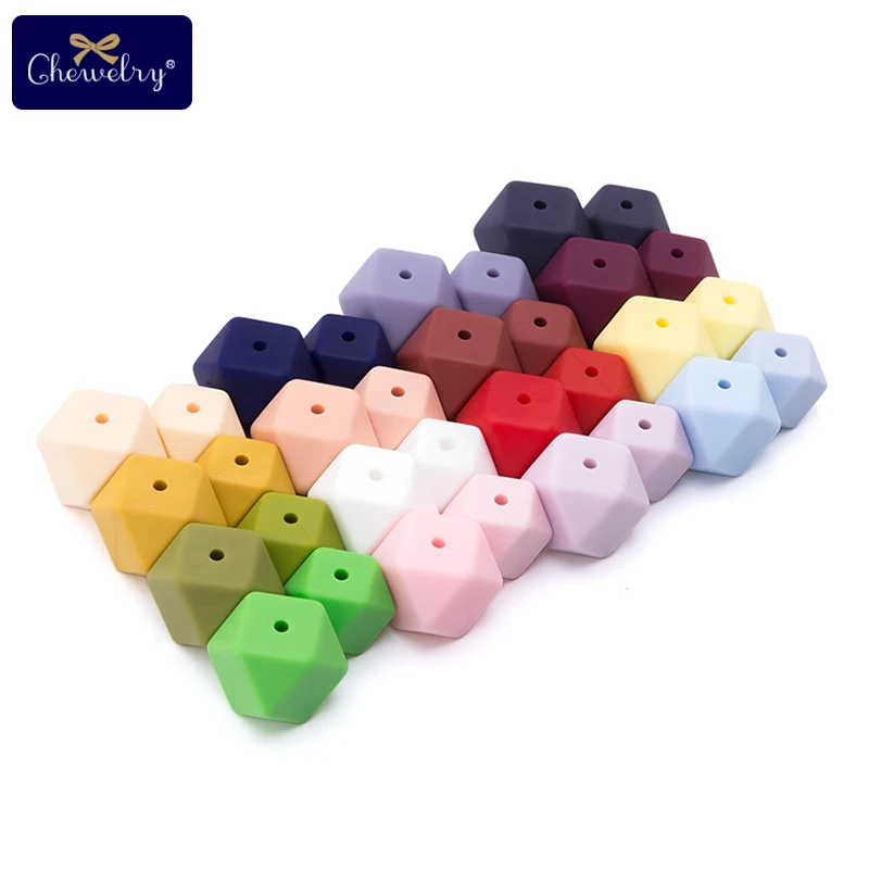 10 шт. 14 мм Детские Силиконовые Бусины шестиугольник восьмигранка для бижутерии