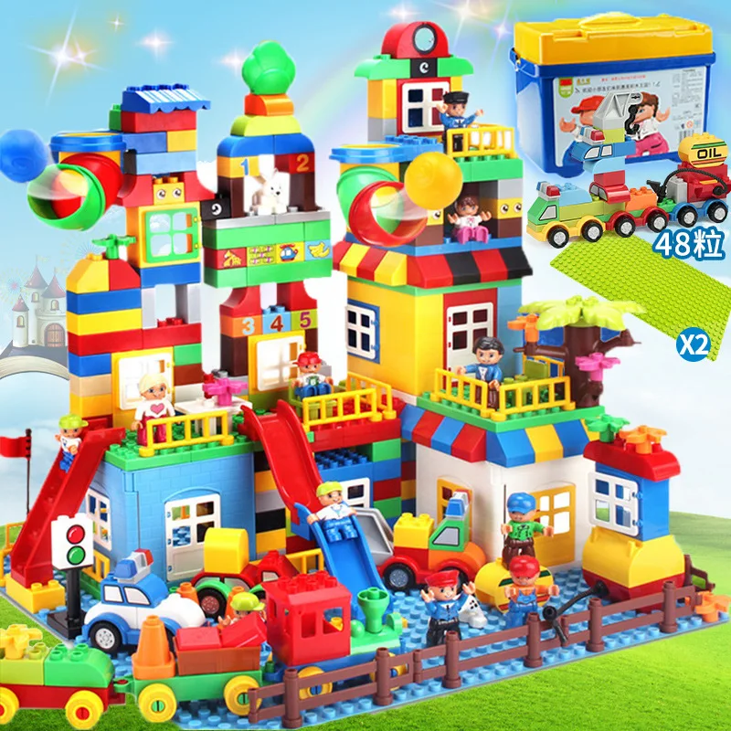 210 шт. строительные блоки кирпичи гоночные пробежки шаровые дорожки совместимые