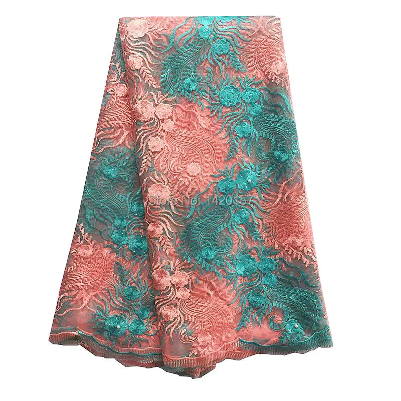 Африканский Шнур Сетка Материалы 2016 Качество Французский Шнурок Розовый Крем