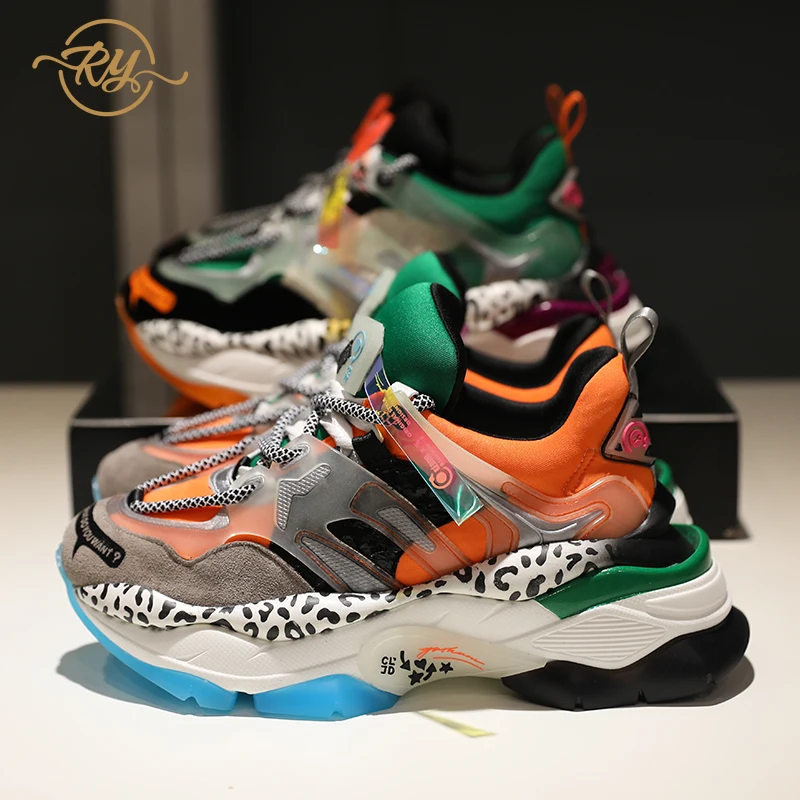 Женские кроссовки из натуральной кожи на платформе RY RELAA|Женские и кеды| |