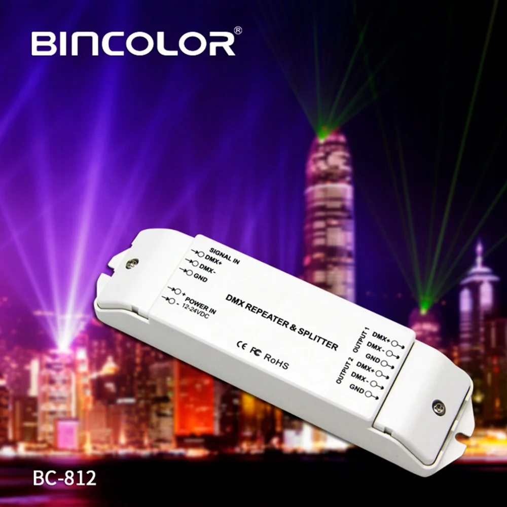 Ретранслятор мощности сигнала BC 812 DMX512 усилитель DMX 1 2 канальный выход сплиттер