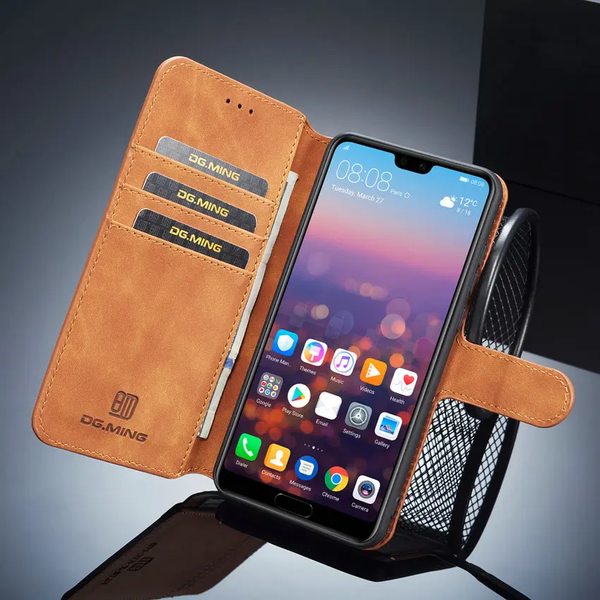 DG. MING чехол для телефона для huawei P20 Pro винтажный кожаный чехол-кошелек для huawei P20 Lite Nova 3E чехол s Флип-книжка Coque Funda Stand