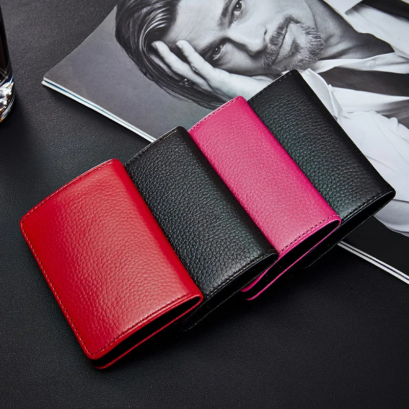 Унисекс модный бумажник для карт кожаный держатель карты RFID Блокировка бизнес