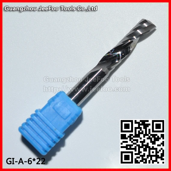 6*22 Одна Флейта спиральная фреза/ЧПУ резные инструменты гравировальные фрезы для