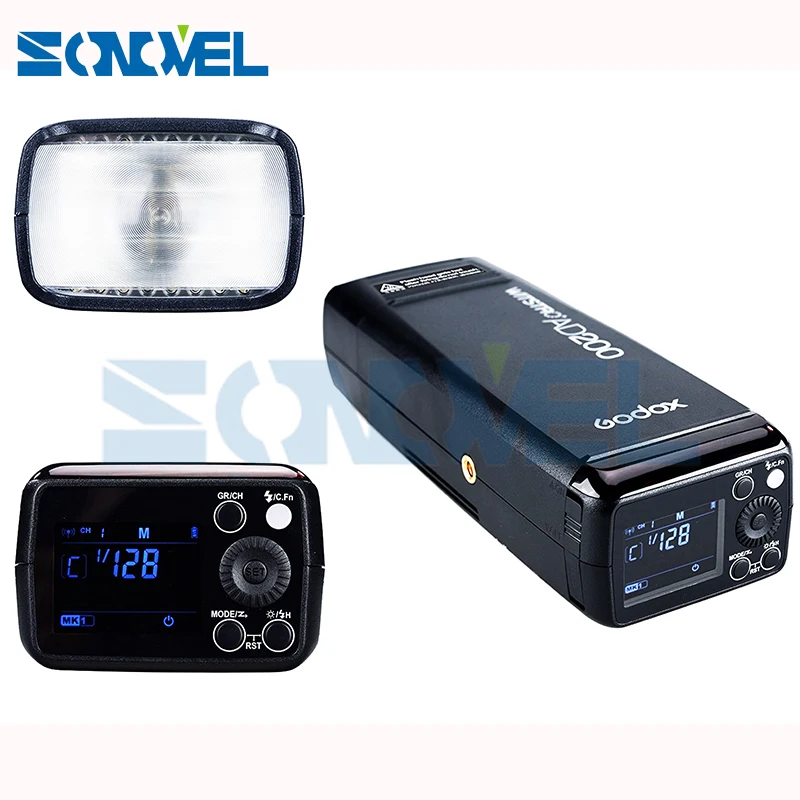 В наличии! Карманная вспышка GODOX AD200 2 4 ГГц 8000 с 2900 Вт мАч|flash light|flash hssflash head |