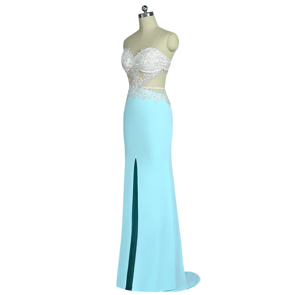 Бирюзовое платье для выпускного вечера русалка Лиф сердечком Кружевная