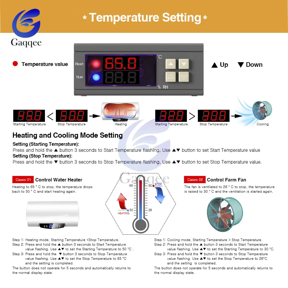 SHT2000 AC 110V 220V DC 12 V-72 V 24V 48V 10A цифровой регулятор температуры и влажности Термостат гигрометр