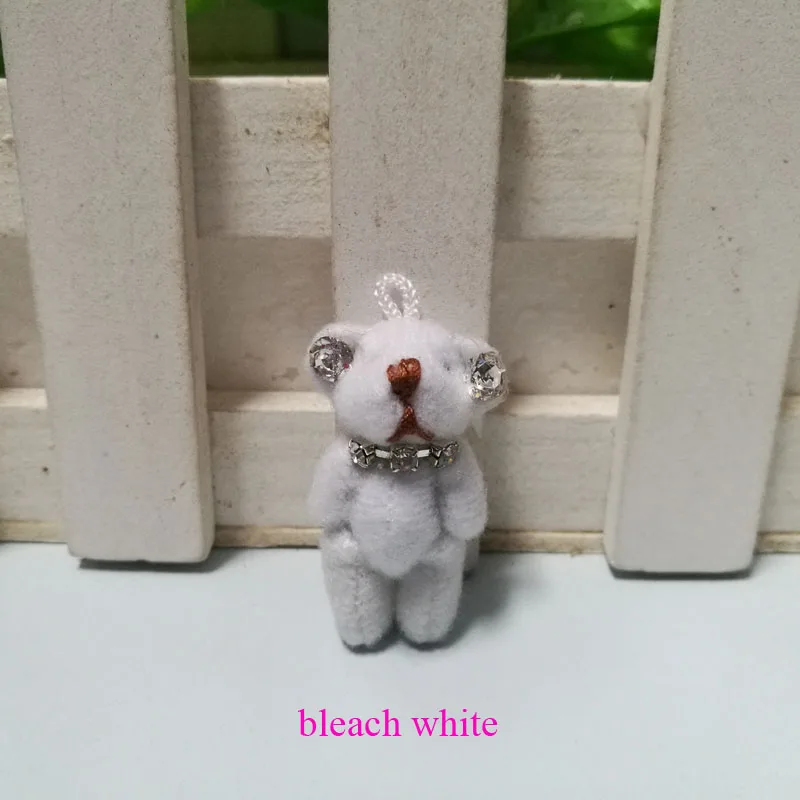 20pcs/lot Wholesale 3.5cm Mini joint bear teddy with Diamond mini plush Toy 10 colors to choose | Игрушки и хобби