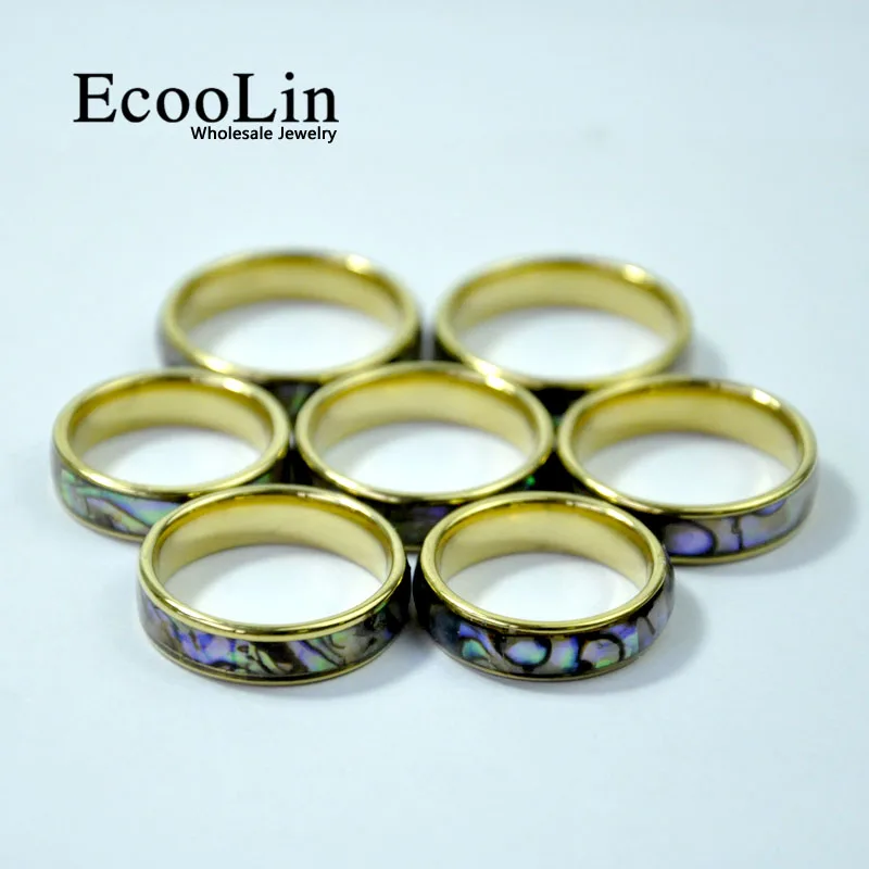10 шт. модные брендовые кольца EcooLin из натуральной медузы ракушка нержавеющей