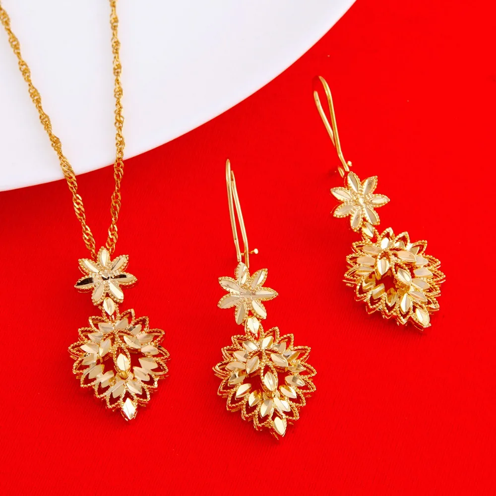 Популярные комплекты ювелирных изделий из эфиопского золота модные Нигерии