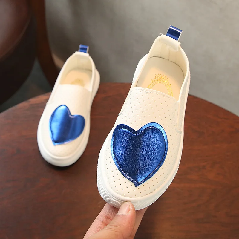 CUZULLAA Kids Breathable Fashion Sneakers Shoes For Boys Girls Spring Summer Slip-on Heart Decoration Casual Size 21-36 | Детская одежда