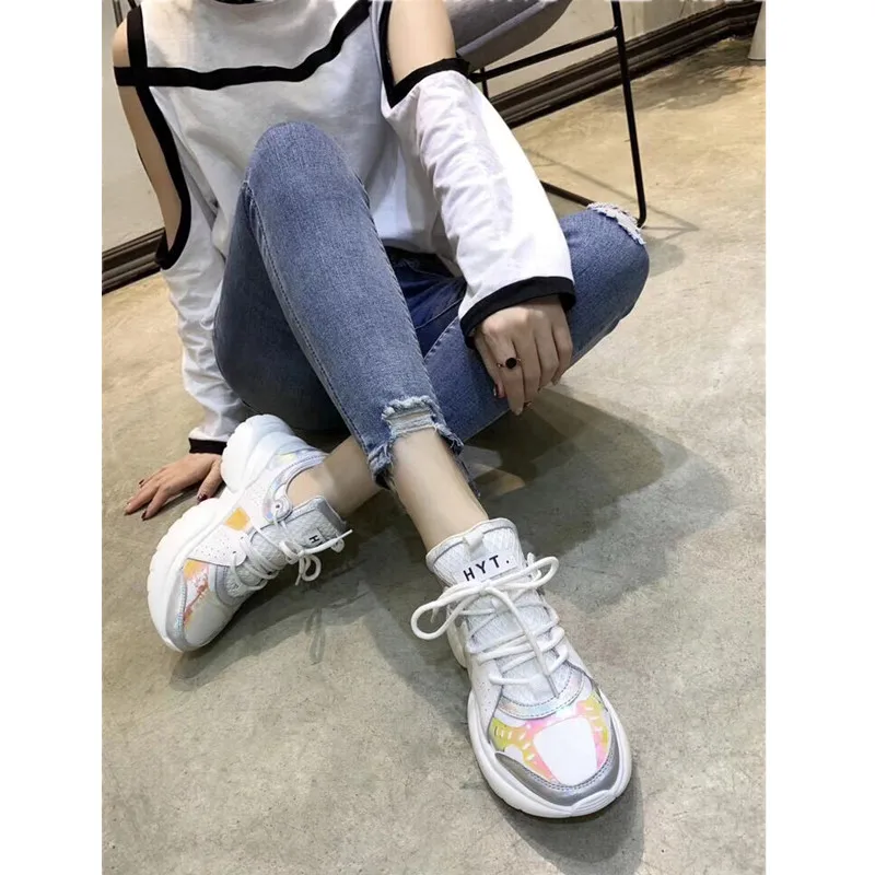 GCYFWJ/Женская обувь кожаные сетчатые повседневные кроссовки из проветриваемой