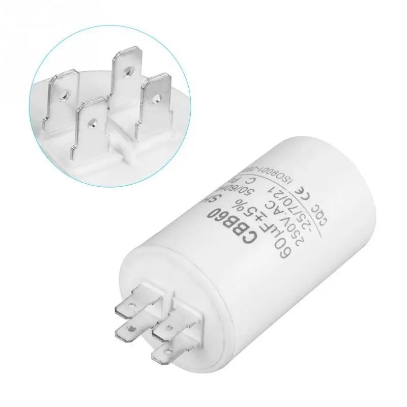 AC 250V CBB60 цилиндрический конденсатор для запуска двигателя 60 мкФ 50/60HZ моторный