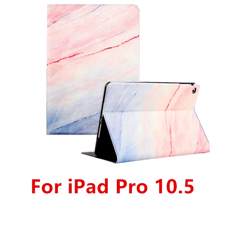 Мраморная зернистая для Ipad 9,7 дюймов чехол TPU задняя крышка для Ipad Air 1 2 Mini 1 2 3 4 Pro 10,5 с автоматическим сном/пробуждением Coque - Цвет: Pink 10.5