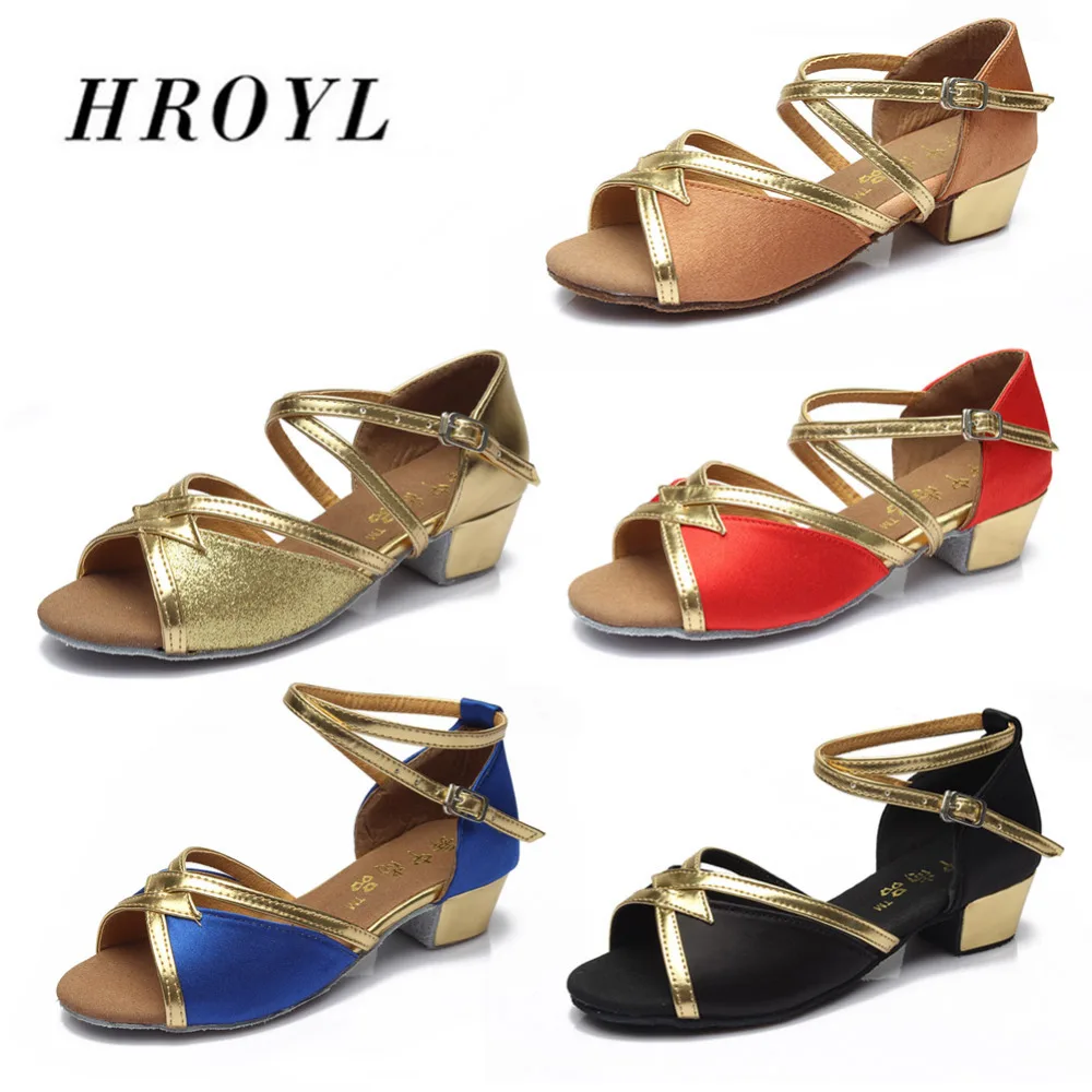 Туфли для латиноамериканских танцев девочек туфли бальных на низком каблуке 3 5