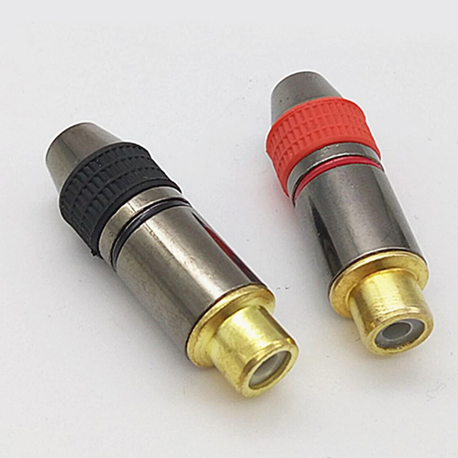 NinthQua 1 пара красный/черный разъем RCA позолоченный провод штекер гнездовой динамик