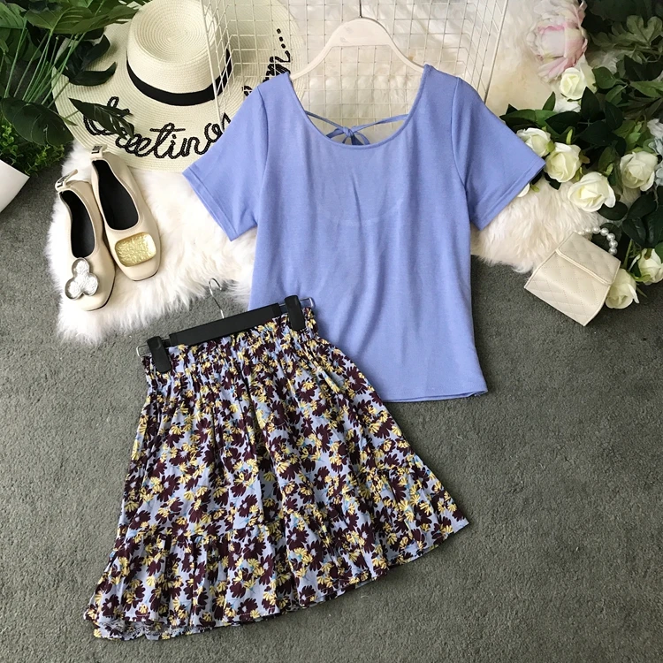 2019 Новый Модный женский комплект из двух предметов летняя Милая футболка с