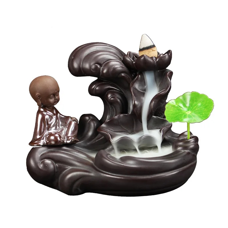 F креативный Лотос монашеская ладанная горелка домашний декор Backflow Somke конусная