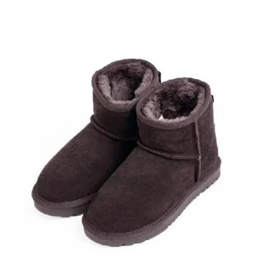 coffee ankle Обувь на плоской подошве; большие размеры; Дизайнерские повседневные ботинки без застежки; мужские зимние ботинки; теплые зимние ботинки из искусственного меха в австралийском стиле; Зимние Замшевые ботинки - Цвет: coffee ankle